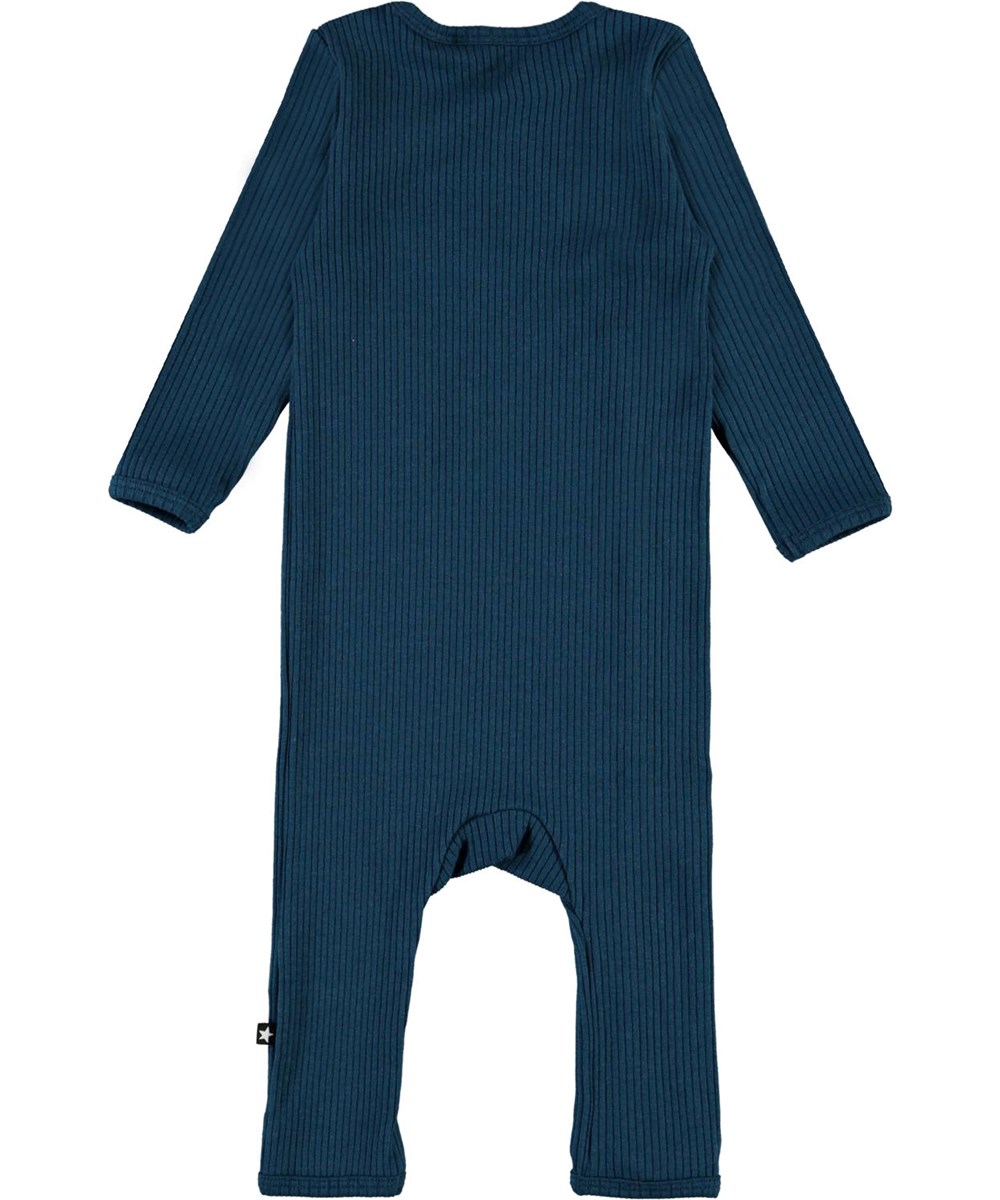 Fellow - Sea - Dark blue baby bodysuit in rib 