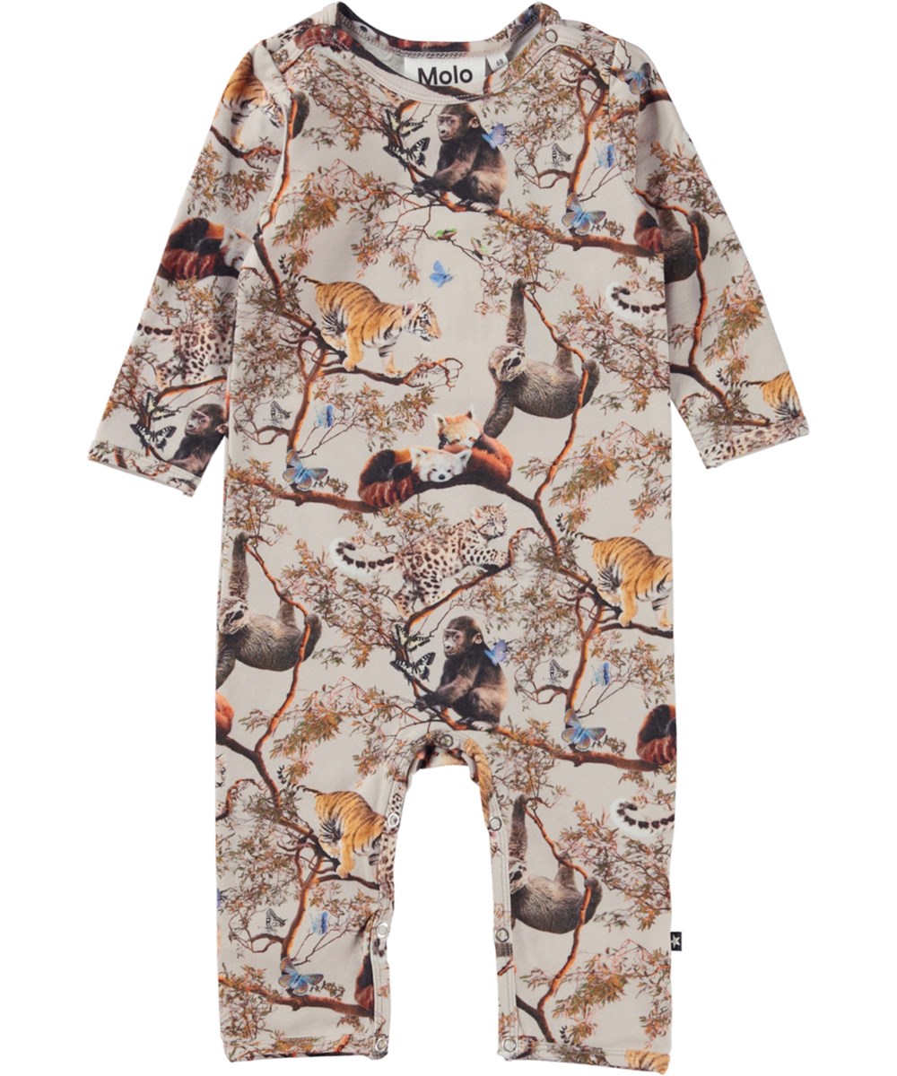Fenez - Cubs Harmony - Rose organic baby romper with animal print 