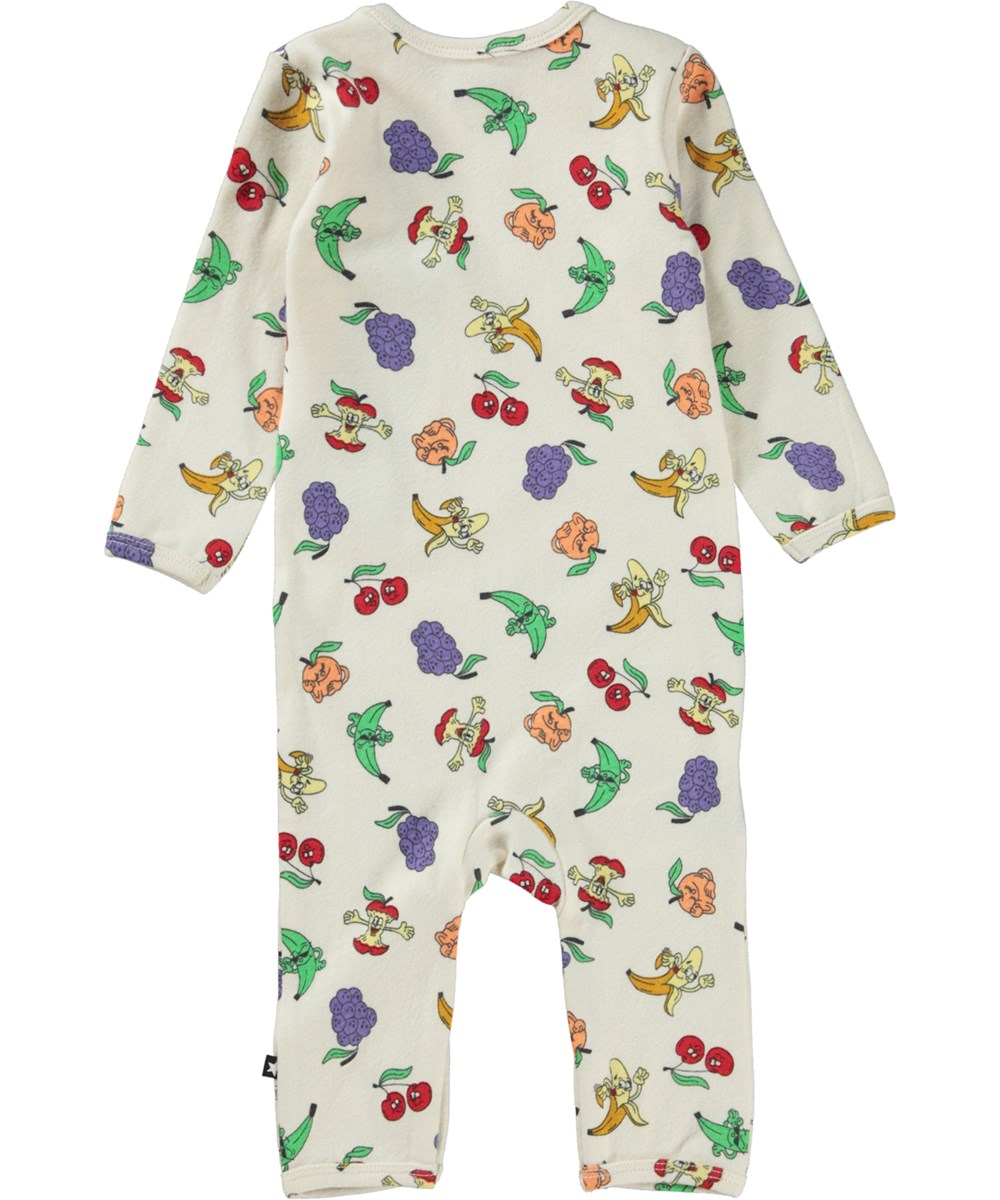 Fenez - Trutti Frutti - Witte biologische babypakje met fruit