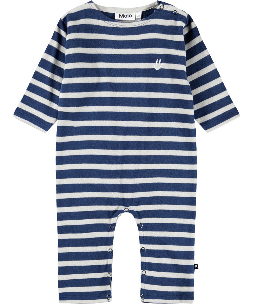 Flint - Depth Stripe - Babypakje gemaakt van biologisch katoen met brede strepen in blauwtinten.