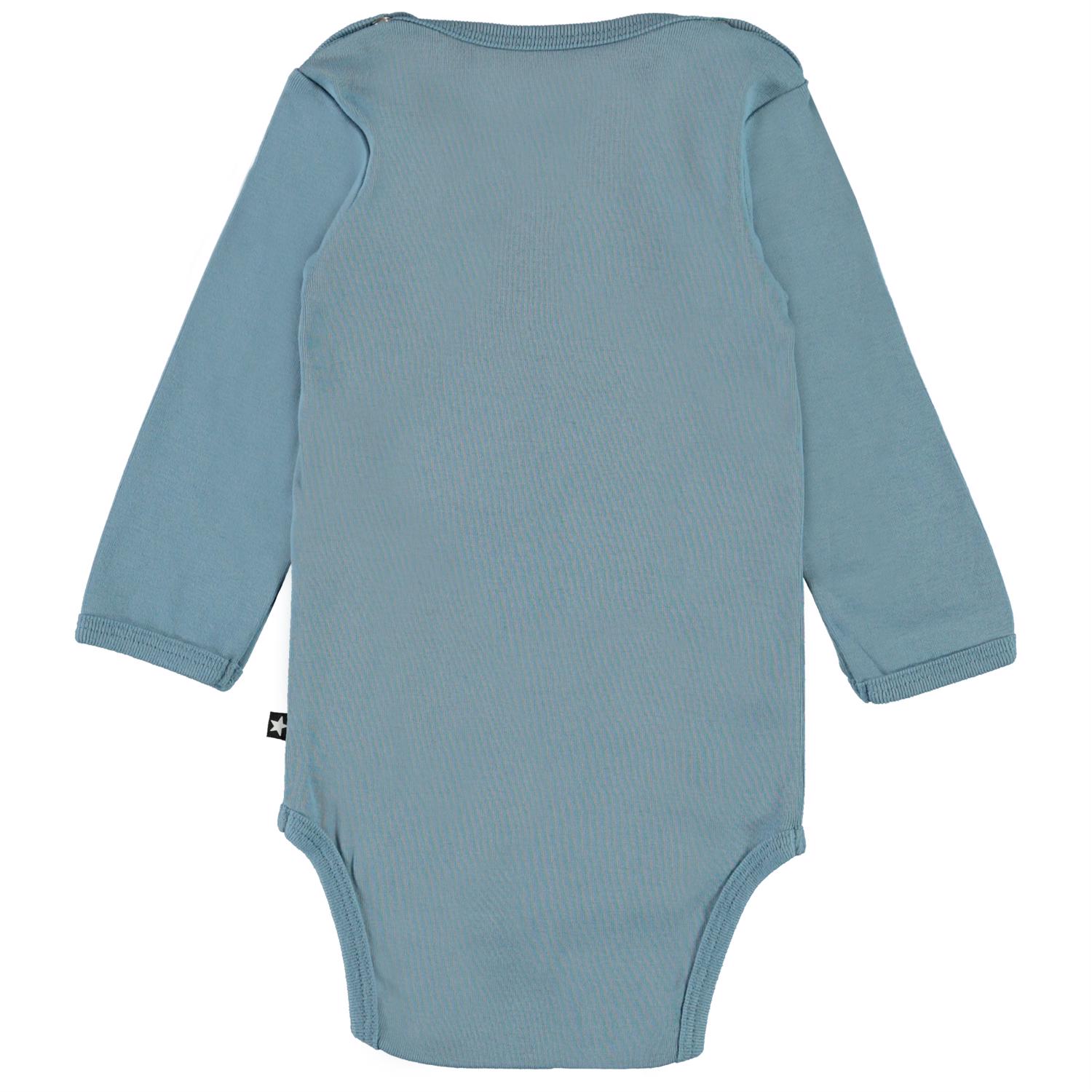 Foss Aero Light blue organic baby bodysuit star Molo