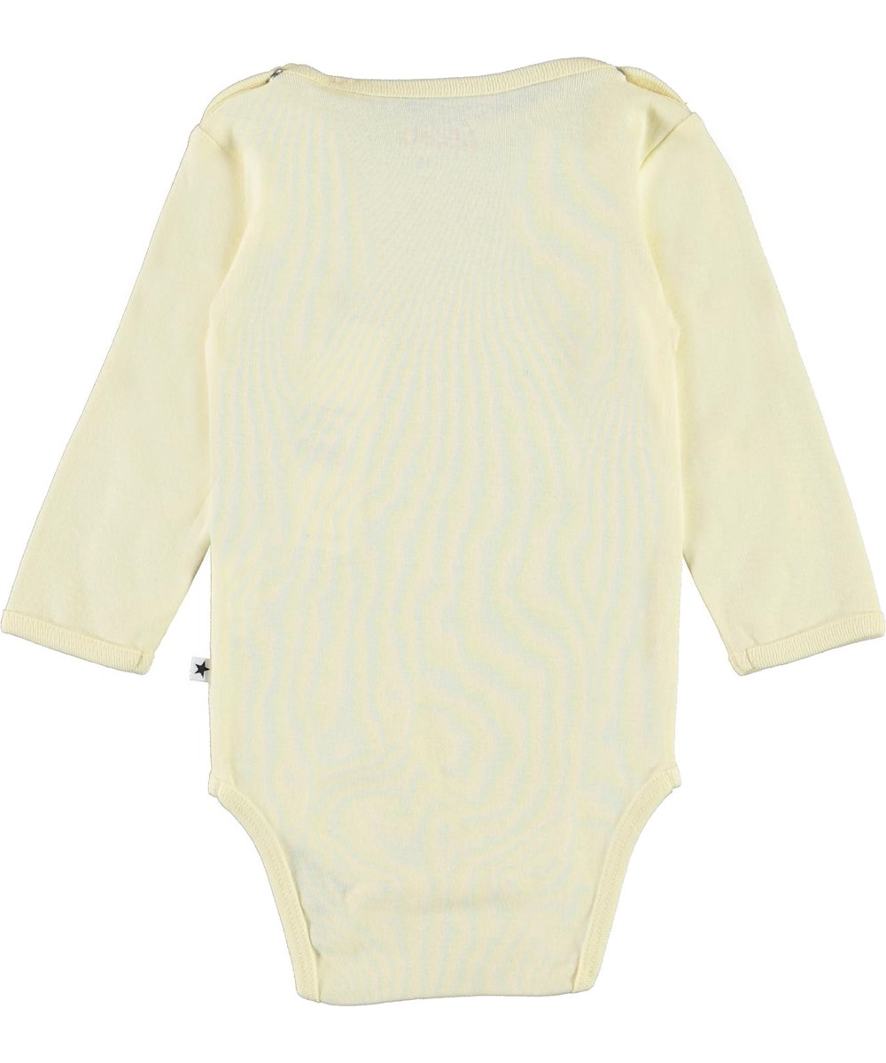 Foss - Marzipan - Light yellow organic baby bodysuit star