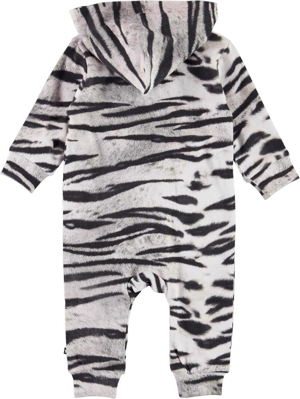 Fowo Tiger White Organic baby romper with black and white tiger