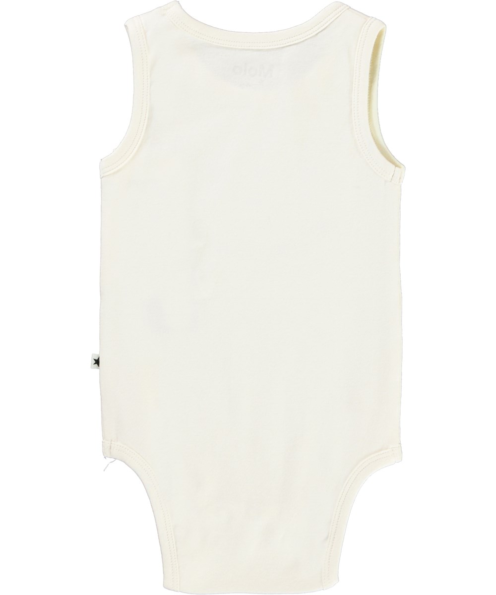 Fabulous - Ivory - Økologisk hvid body en med sort smiley