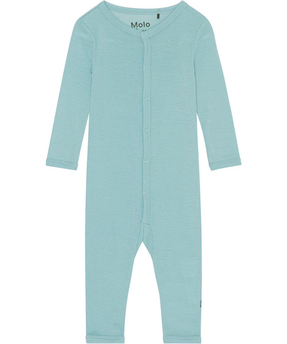 Fahari - Calm - Blå babydragt i Oeko-Tex merino uld