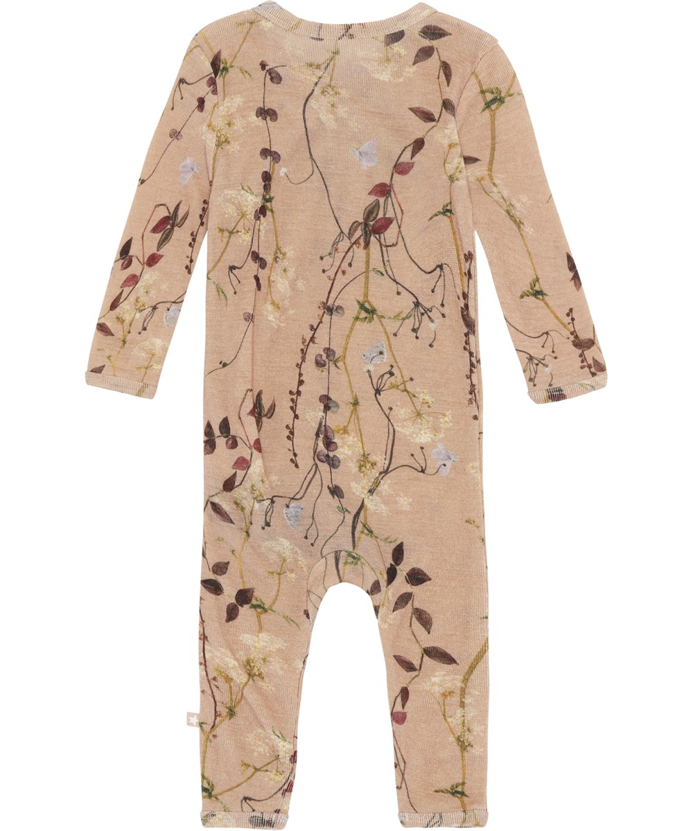 Fahari - Delicate Branches - Rosa uld babydragt med blomster