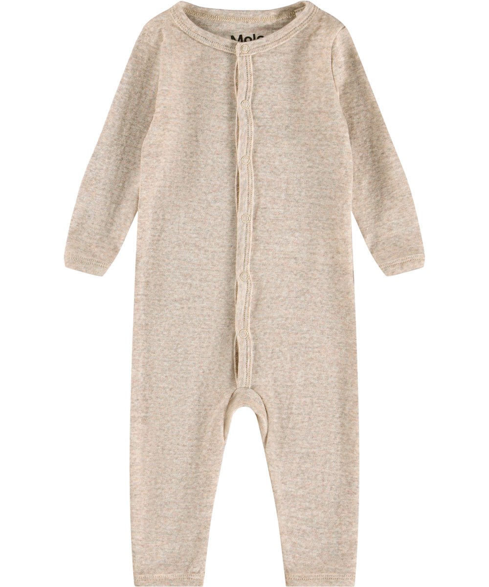 Fahari Wool - Oatmeal Melange - Beige babydragt i Merino uld