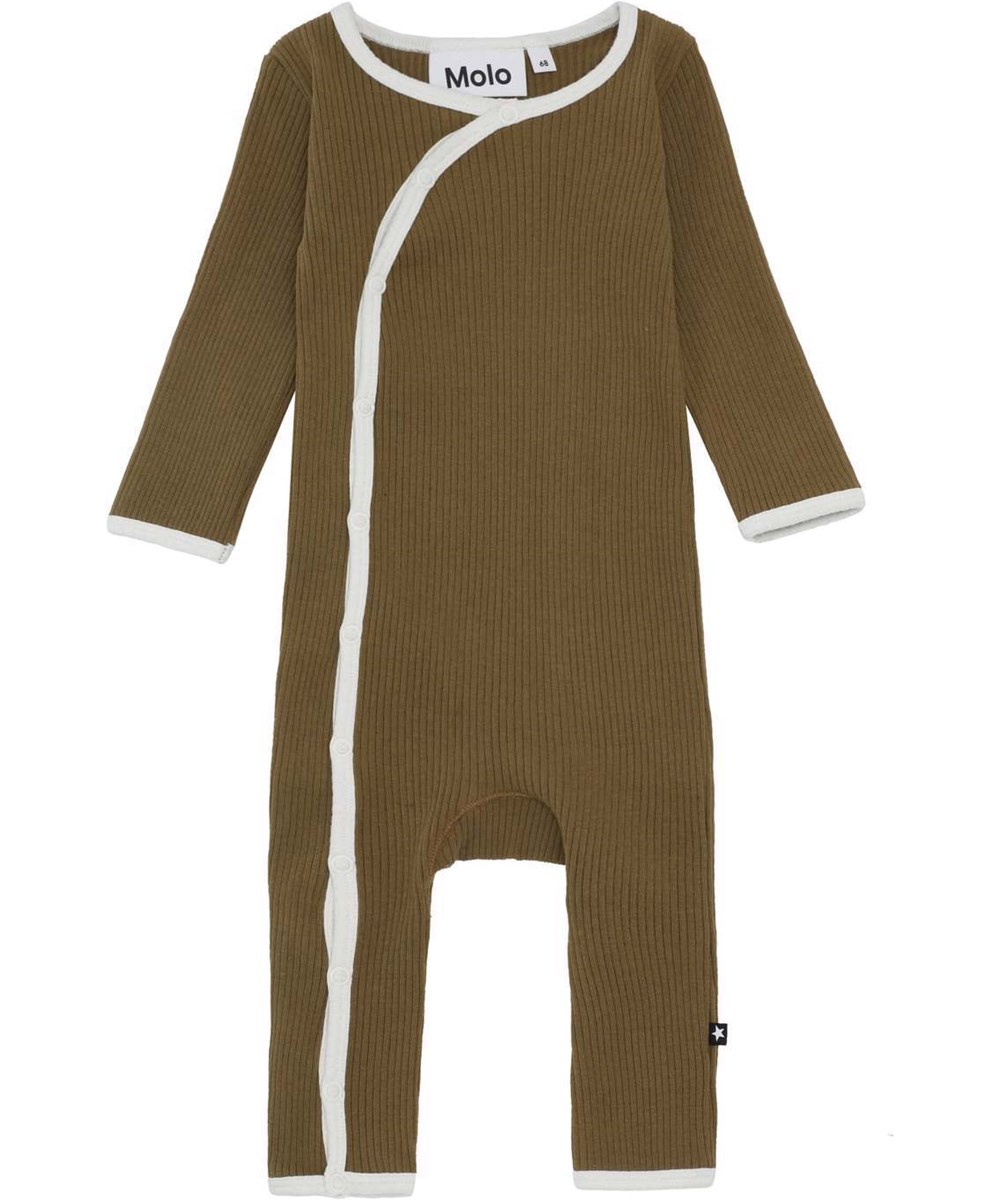 Fellow - Oak - Økologisk rib babydragt grønbrun