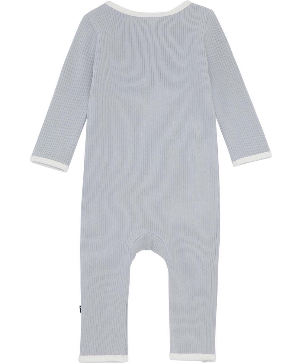 Fellow - Pearled Blue - Økologisk rib babydragt lys gråblå
