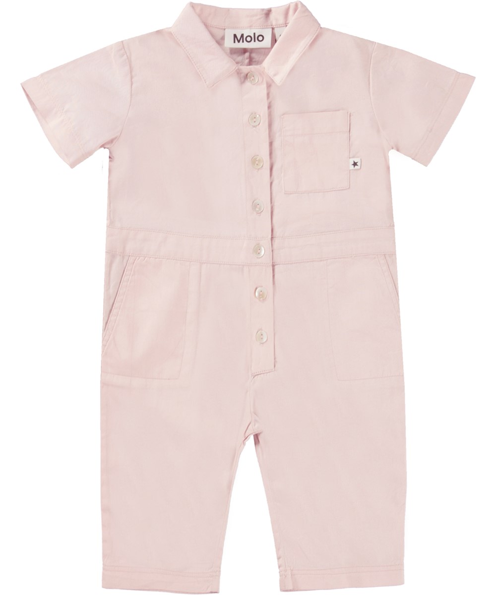 Flo - Powder - Rosa babydragt med skjorte detaljer