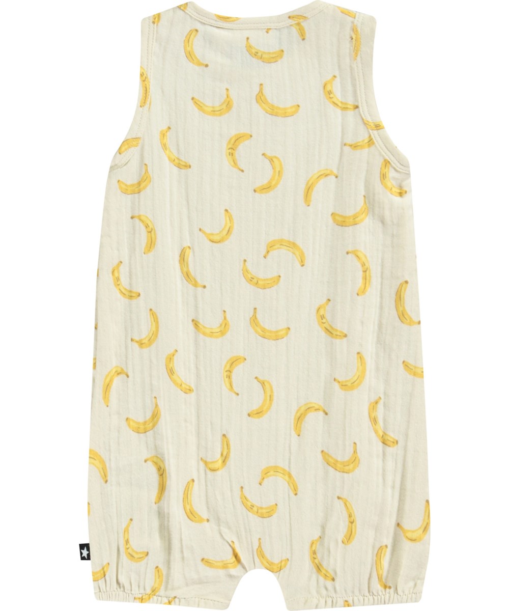 Forever - Cute Bananas - Sommerheldragt i økologisk bomuld til baby med print af små bananer. 