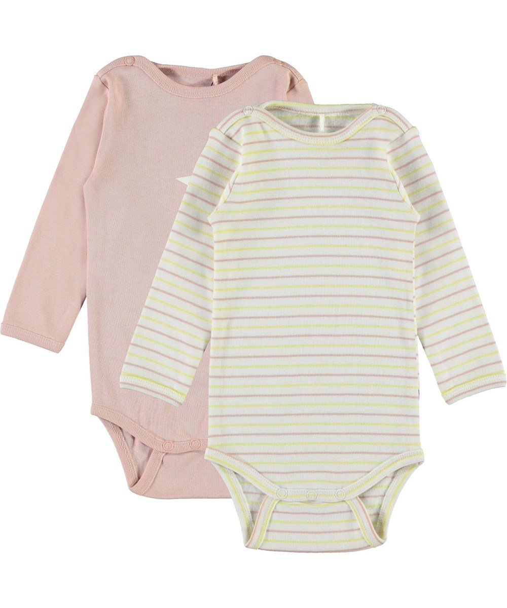 Foss 2-Pack - Blush - Striped - Økologisk 2-pack baby body med striber