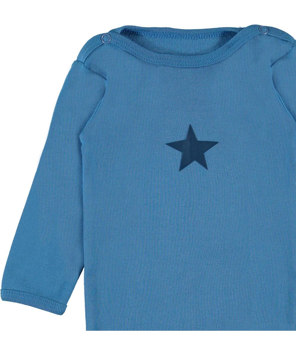 Foss - Aqua - Økologisk blå baby body stjerne