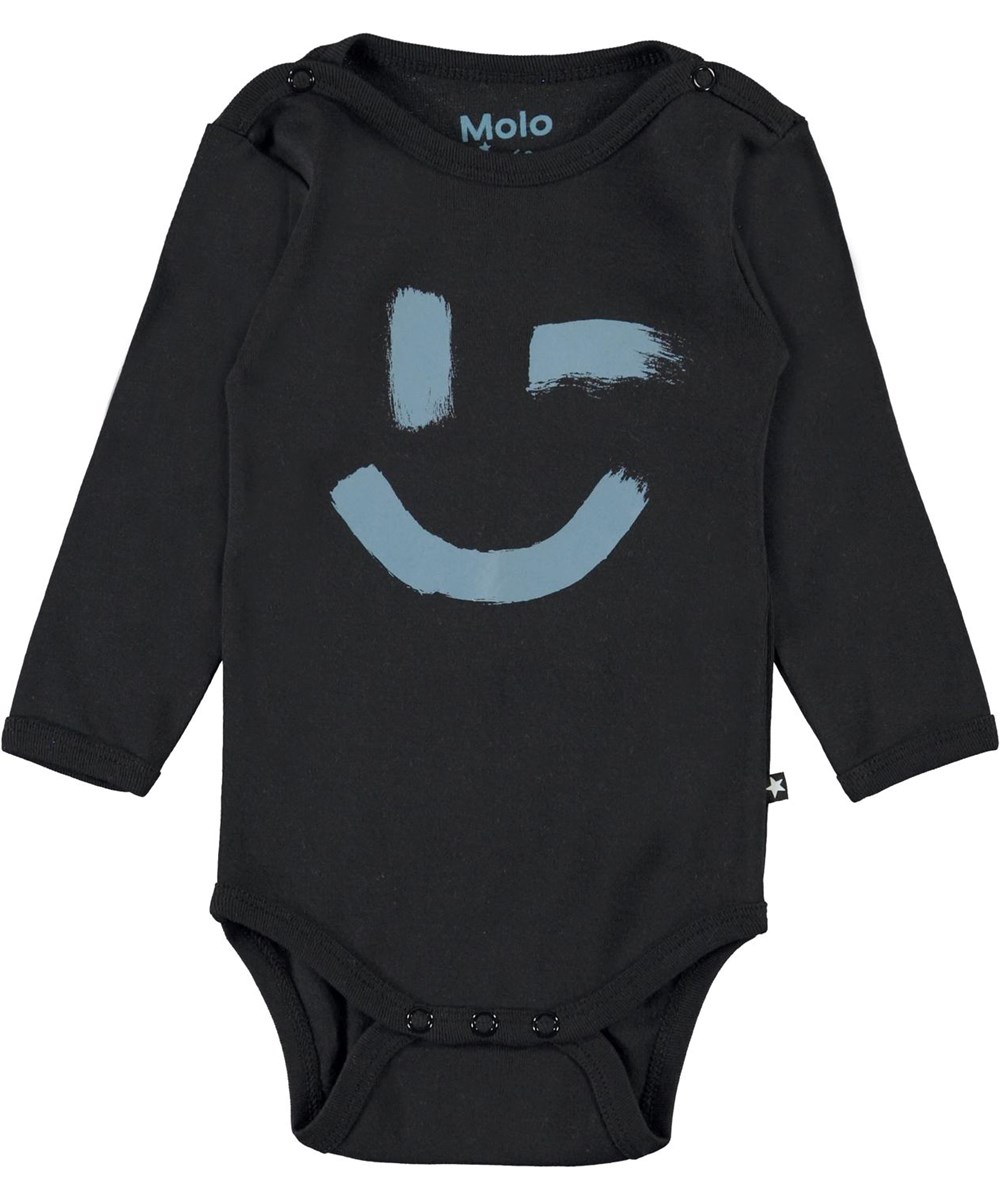 Foss - Black - Økologisk sort baby body stjerne