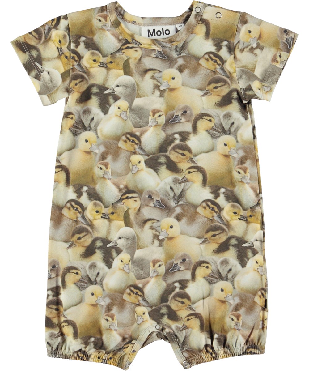 From - Ducklings - Økologisk babydragt med print af ællinger