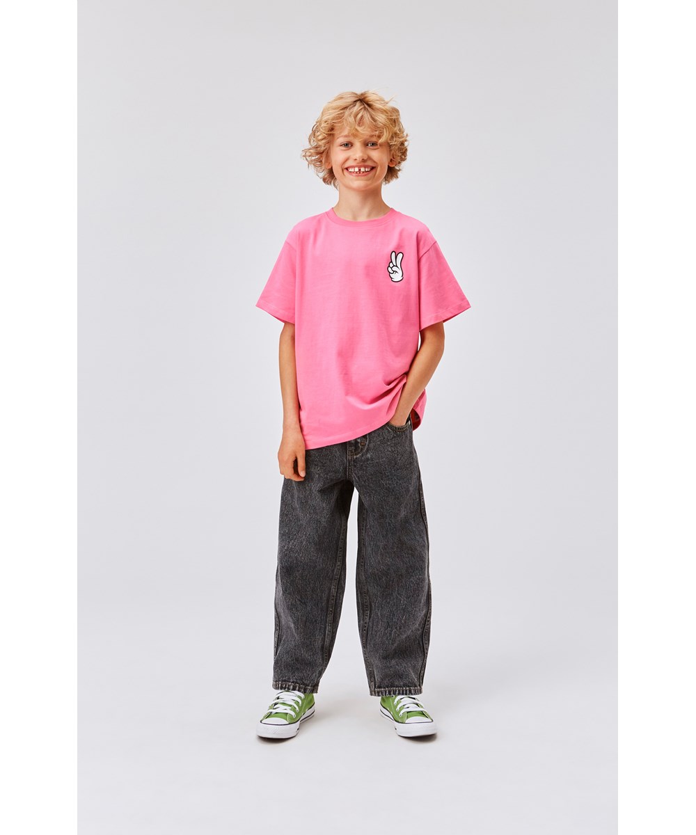 Aiden - Faded Black - Extra wijde unisex jeans in zwart