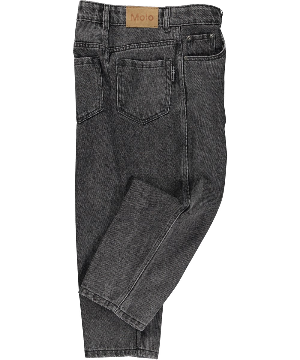 Aiden - Washed Grey - Donkergrijze jeans in ruimvallende pasvorm