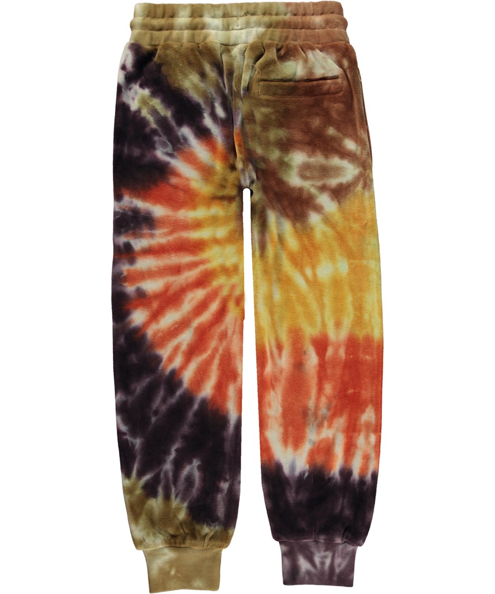 Alvar - Warm Swirl - Veelkleurige biologische joggingbroek met tie-dye print