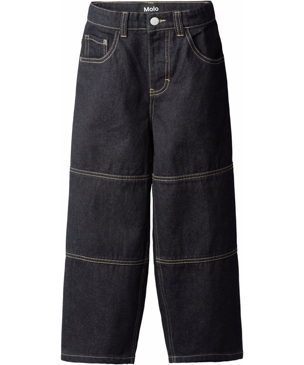 Askane - Raw Indigo - Donkerblauwe oversized spijkerbroek voor kinderen.