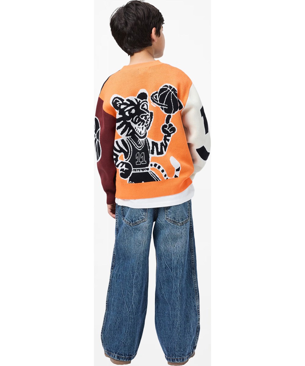 Askio - Creased Indigo - Blauwe kinderspijkerbroek met een verstelbare taille gemaakt van biologisch katoen 