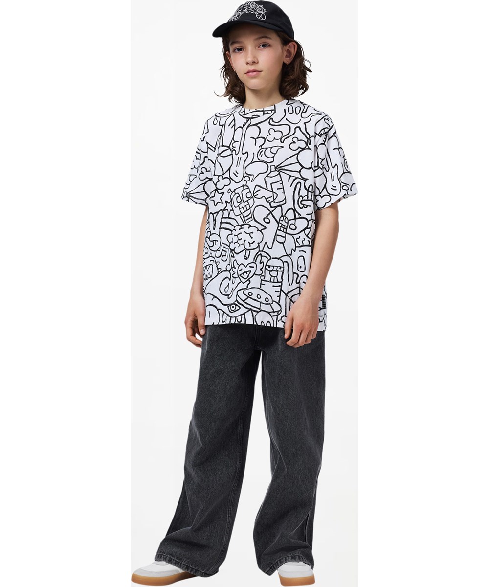 Askio - Greyish Vintage - Grijze kinderspijkerbroek met een verstelbare taille gemaakt van biologisch katoen 