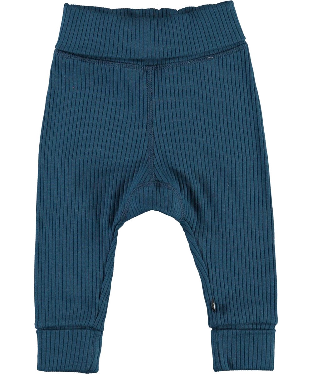 San - Sea - Donkerblauwe rib babybroek