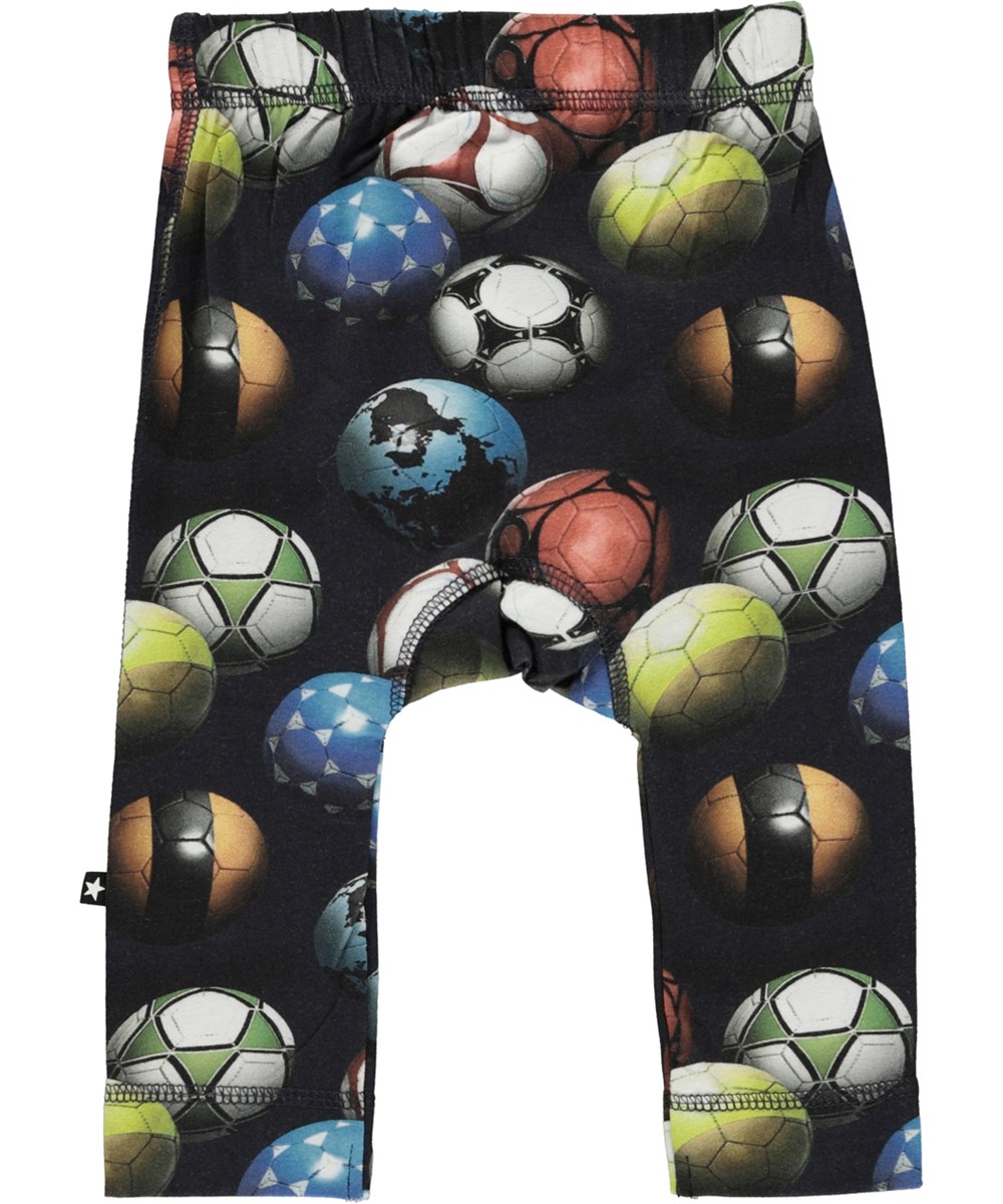 Seb - Footballs Blue - Babybroek met een print van voetballen