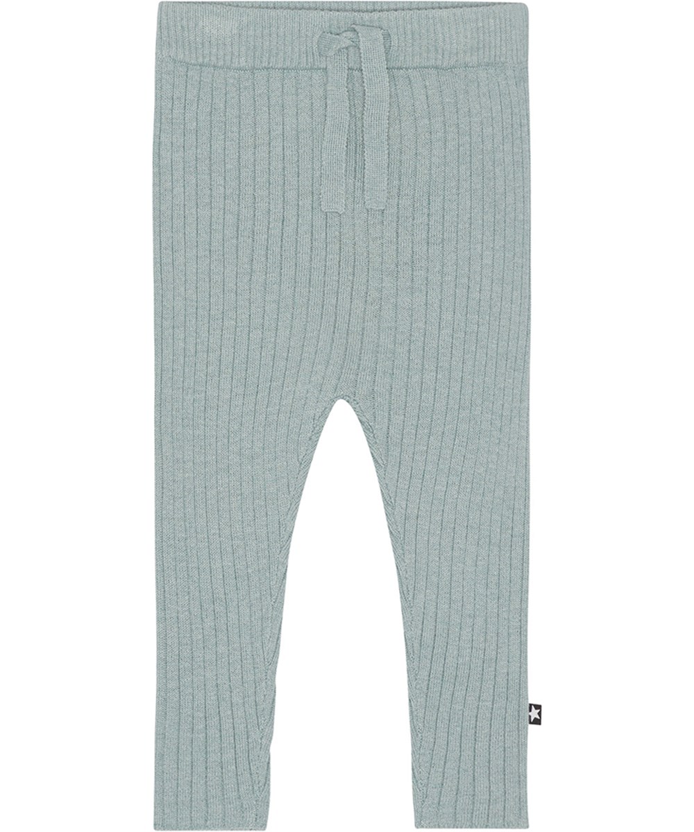 Shadow - Airy Dark - Voor kleine kinderen een blauwgrijze gebreide broek van zacht viscosemix