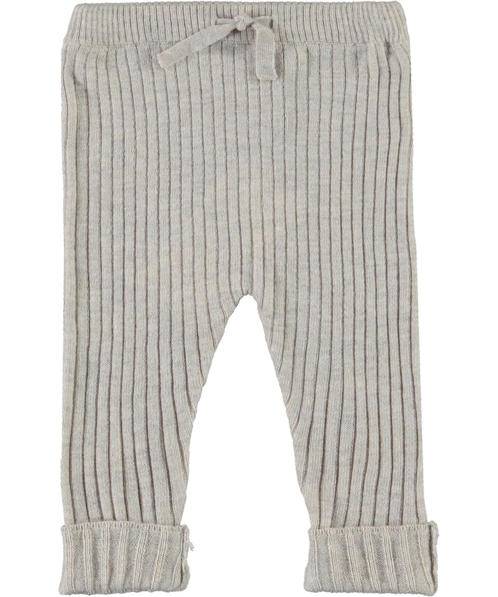 Shadow - Doeskin Melange - Gebreide babybroek in grijs