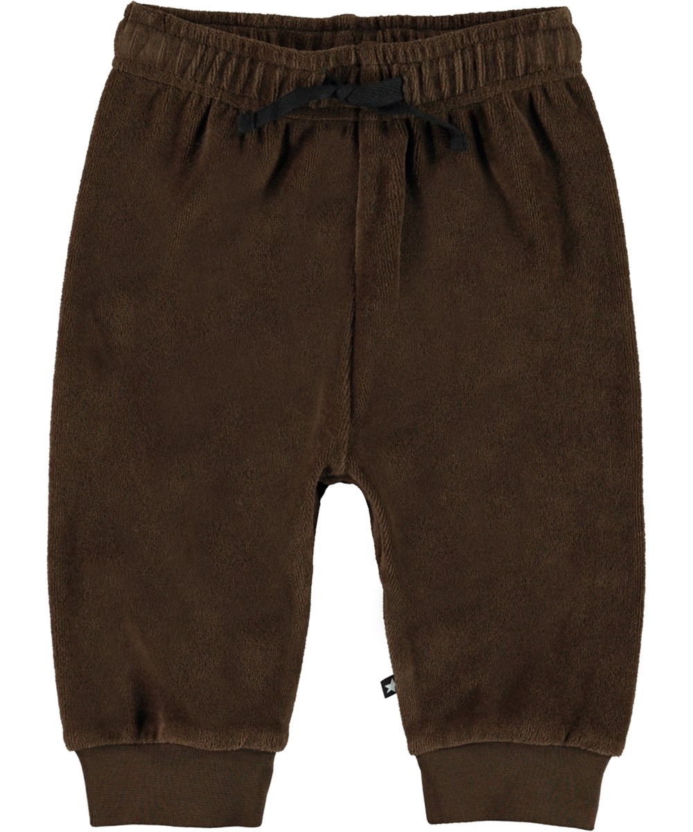 Sigo - Deep Oak - Bruine biologische fluwelen babybroek