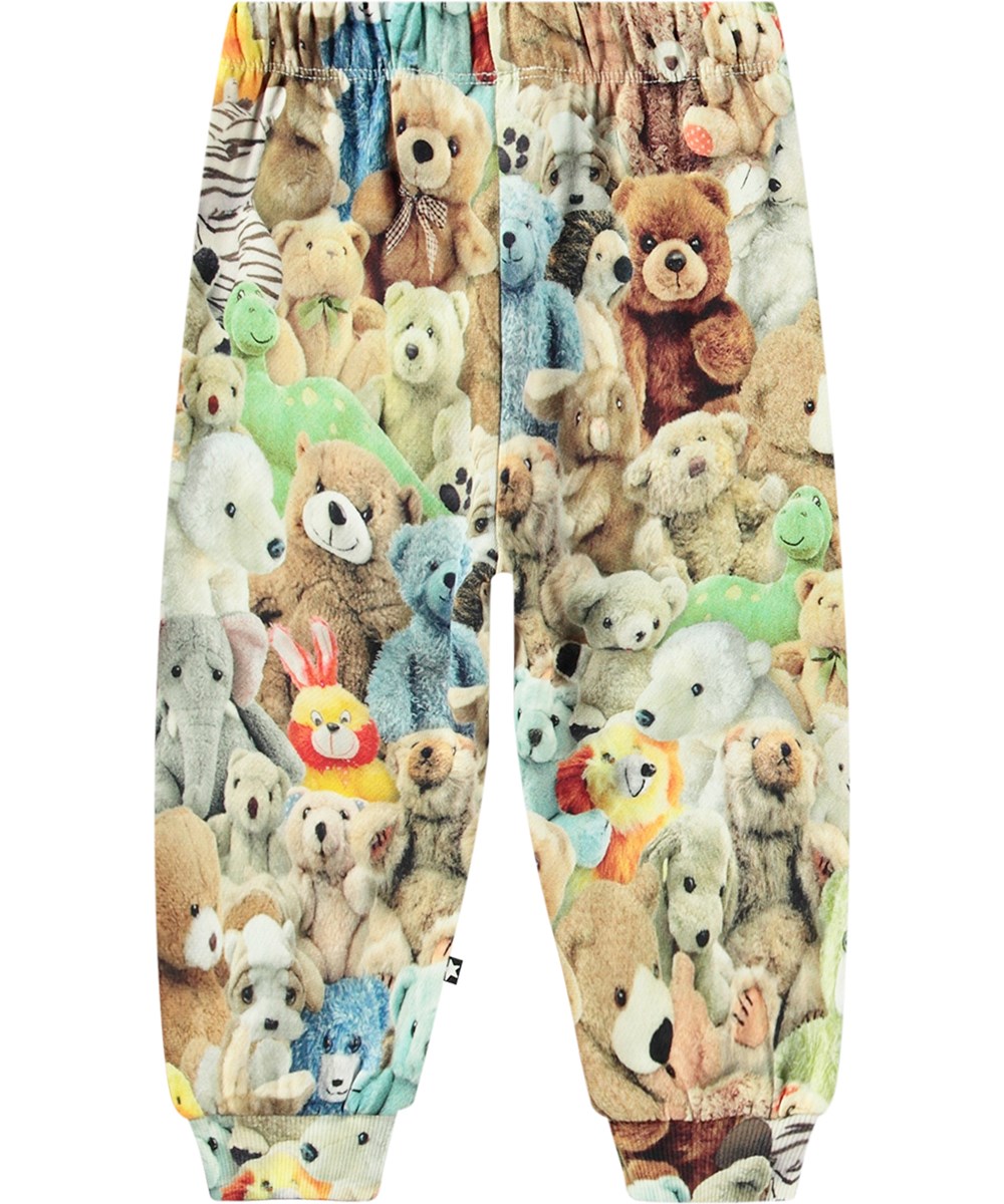 Simeon - Teddy Friends - Kleurrijke biologisch katoenen joggingbroek met berenprint.