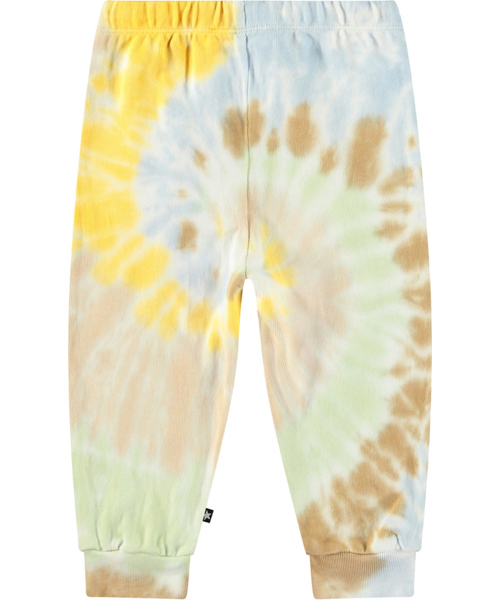 Simeon - Tie Dye Swirl - Kleurrijke tie-dye babybroek van biologisch katoen.