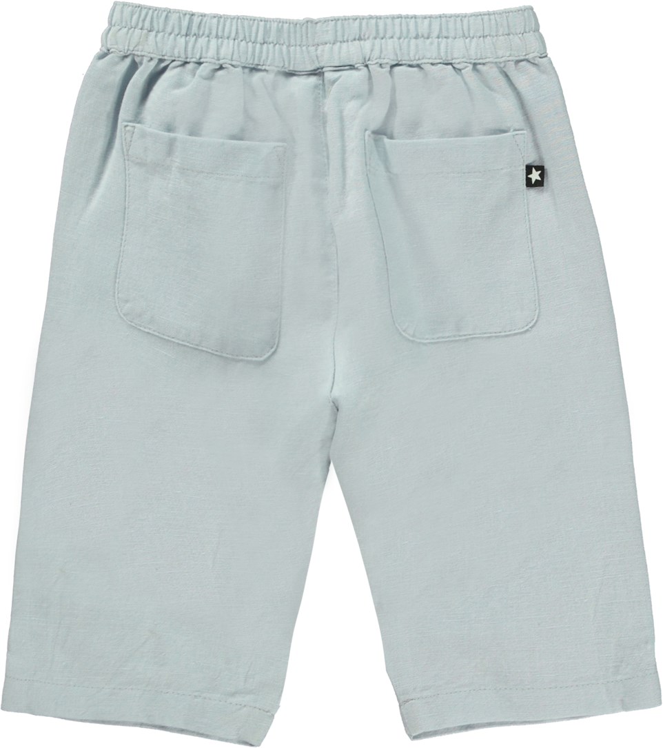 Sois - Iced Blue - Lichtblauwe babybroek in linnen en katoen