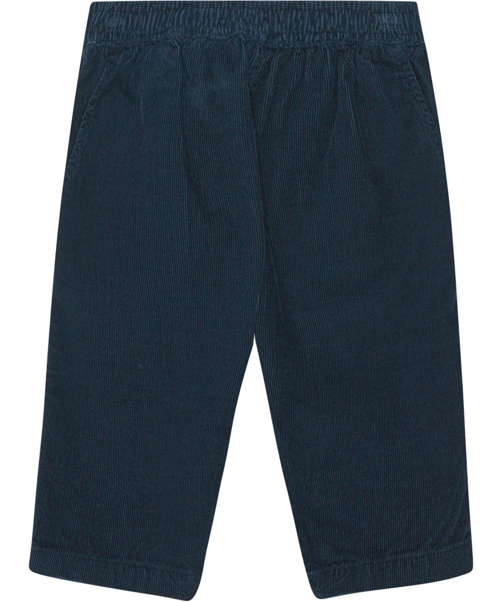 Sois - Navy Sky - Donkerblauwe biologische babybroek in corduroy