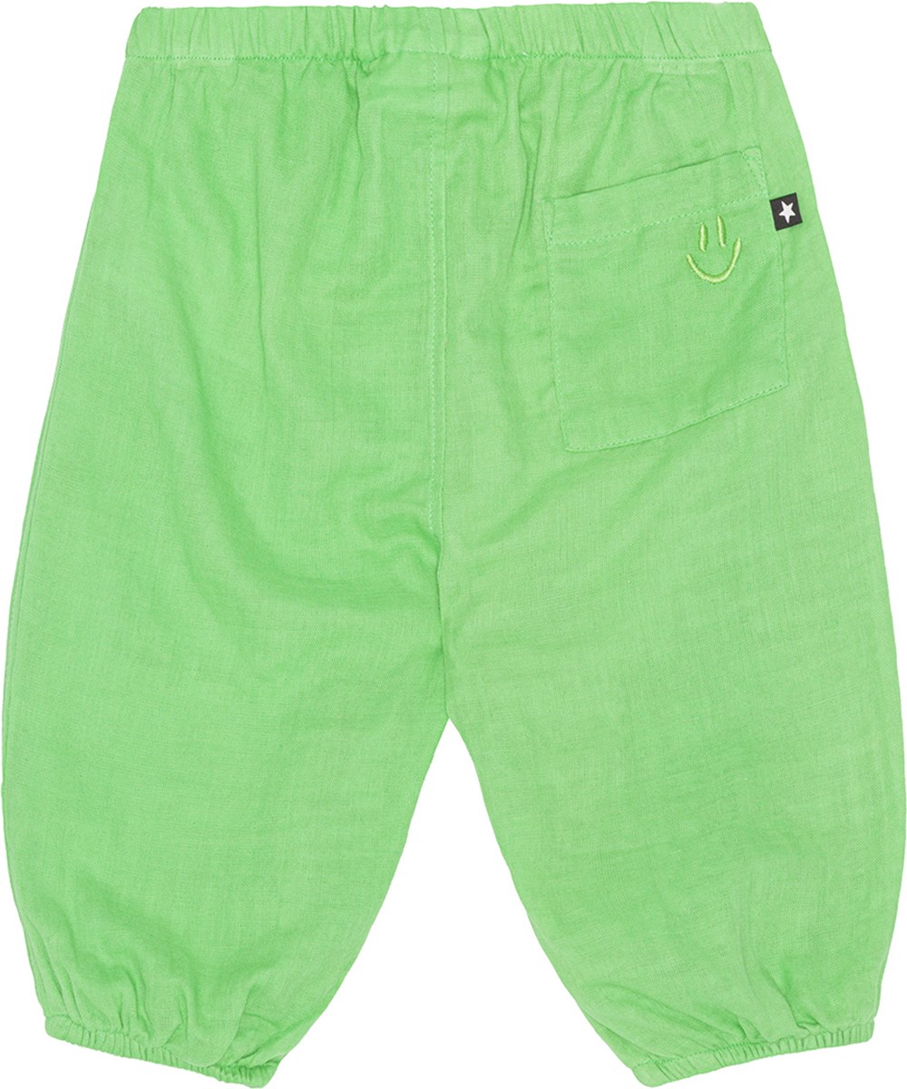 Sun - Grass Green - Voor kleine kinderen een groene short van biologisch katoen