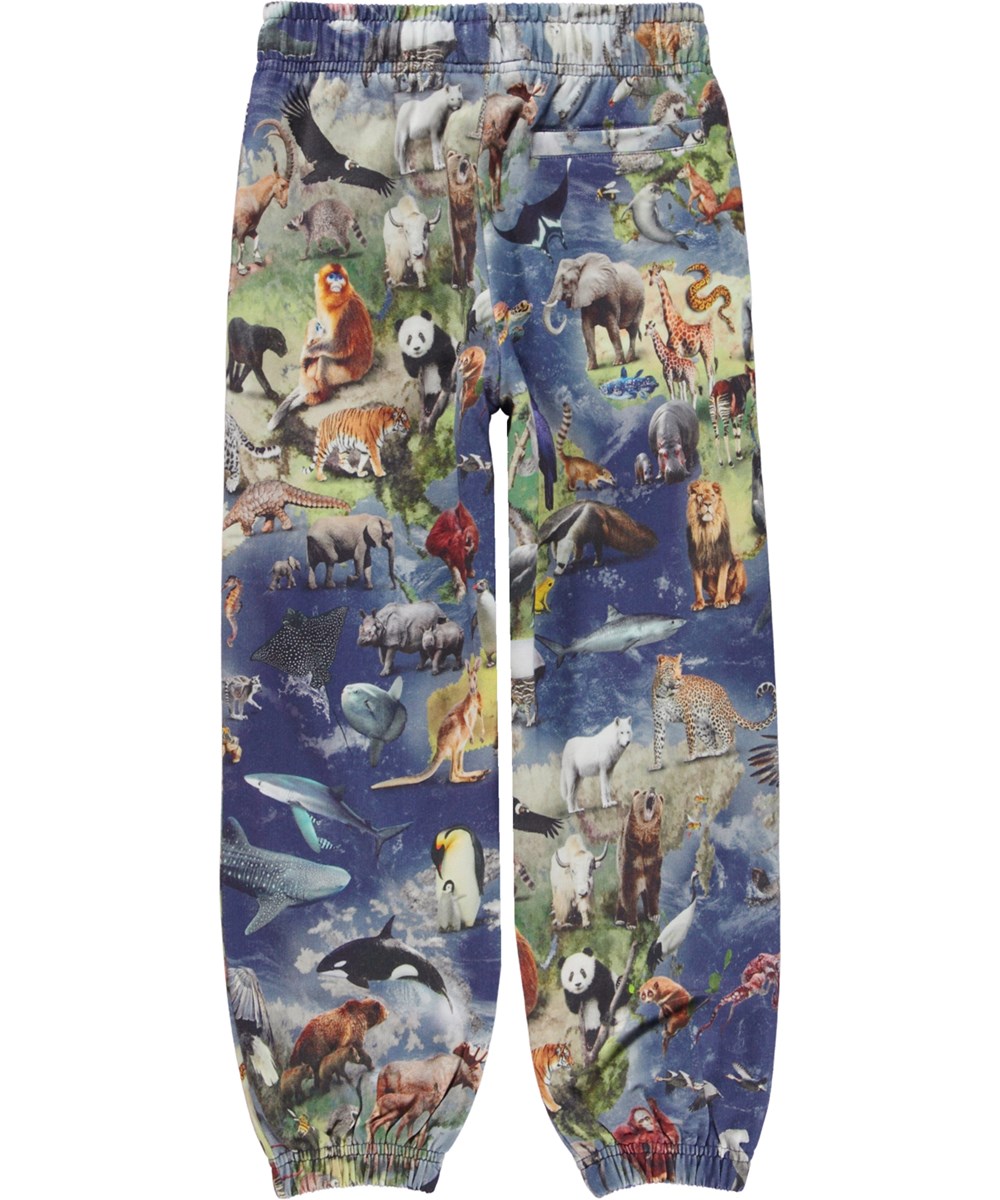 Adan - Amazing Earth - Blå unisex sweatpants med print af dyr