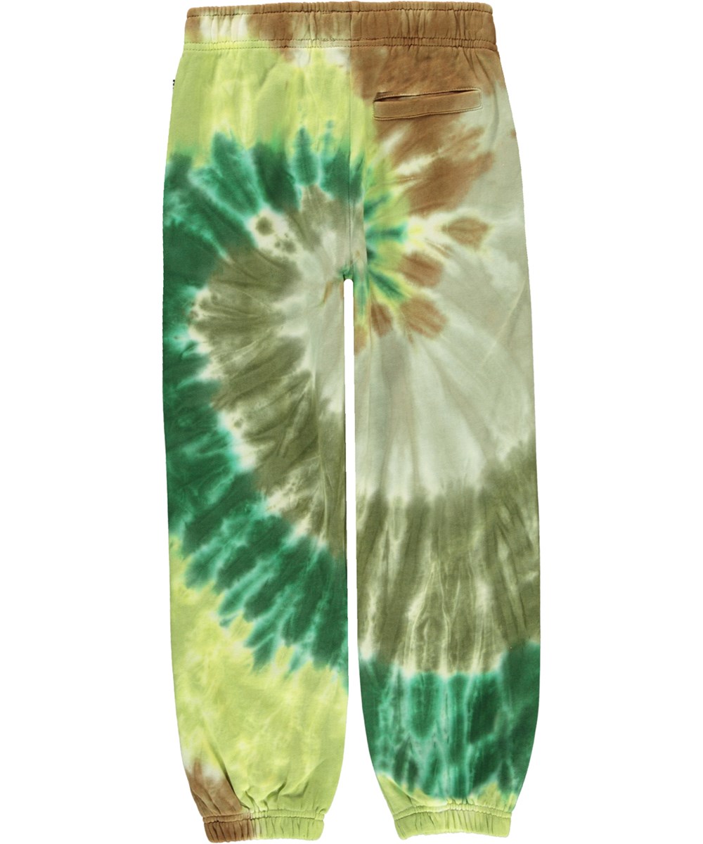 Adan - Green Swirl - Økologiske unisex sweatpants med tie-dye