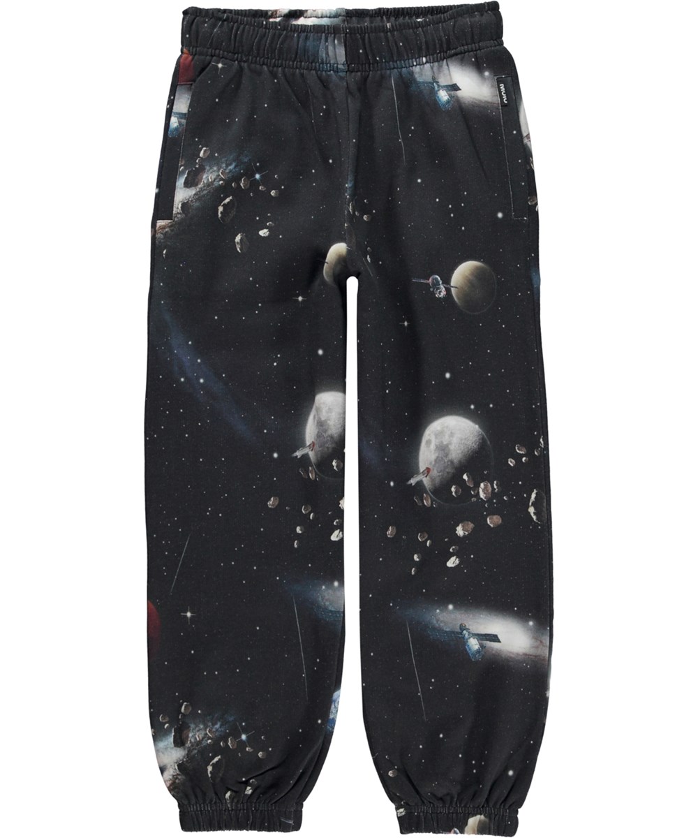 Adan - Make Space - Mørkeblå økologiske joggingbukser i space print