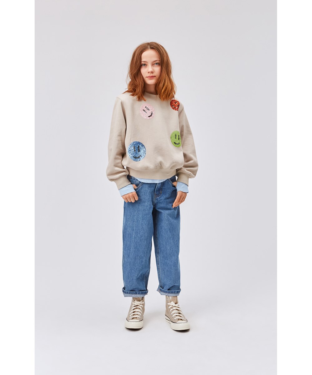 Aiden - Stone Denim - Ekstra brede unisex jeans i blå