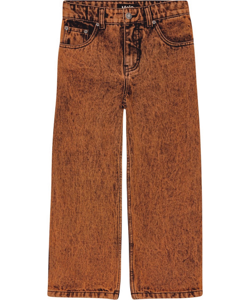 Aiden - Fiery Dye - Orange økologiske skater jeans