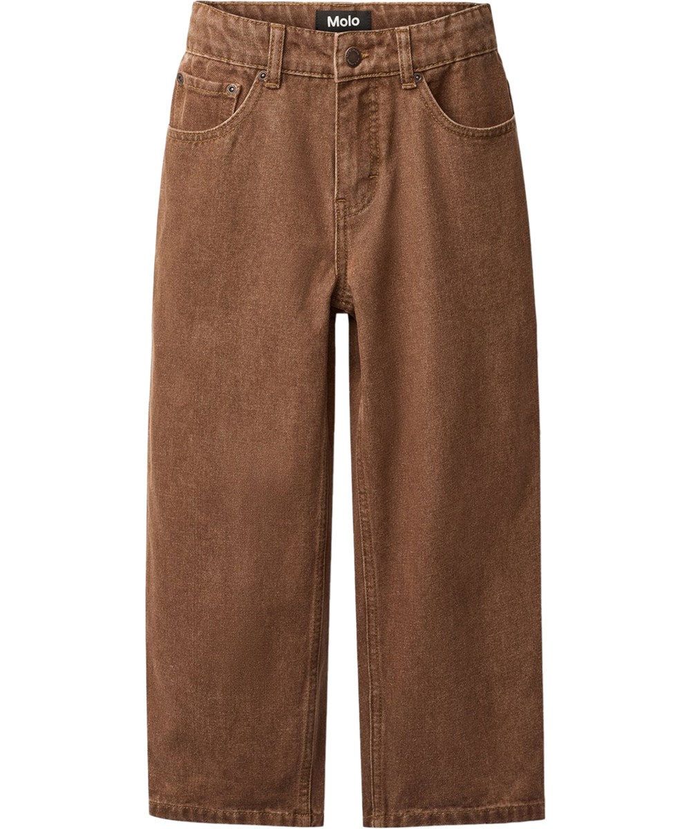 Aiden - Wooden Wash - Brune jeans i bomuld til børn 