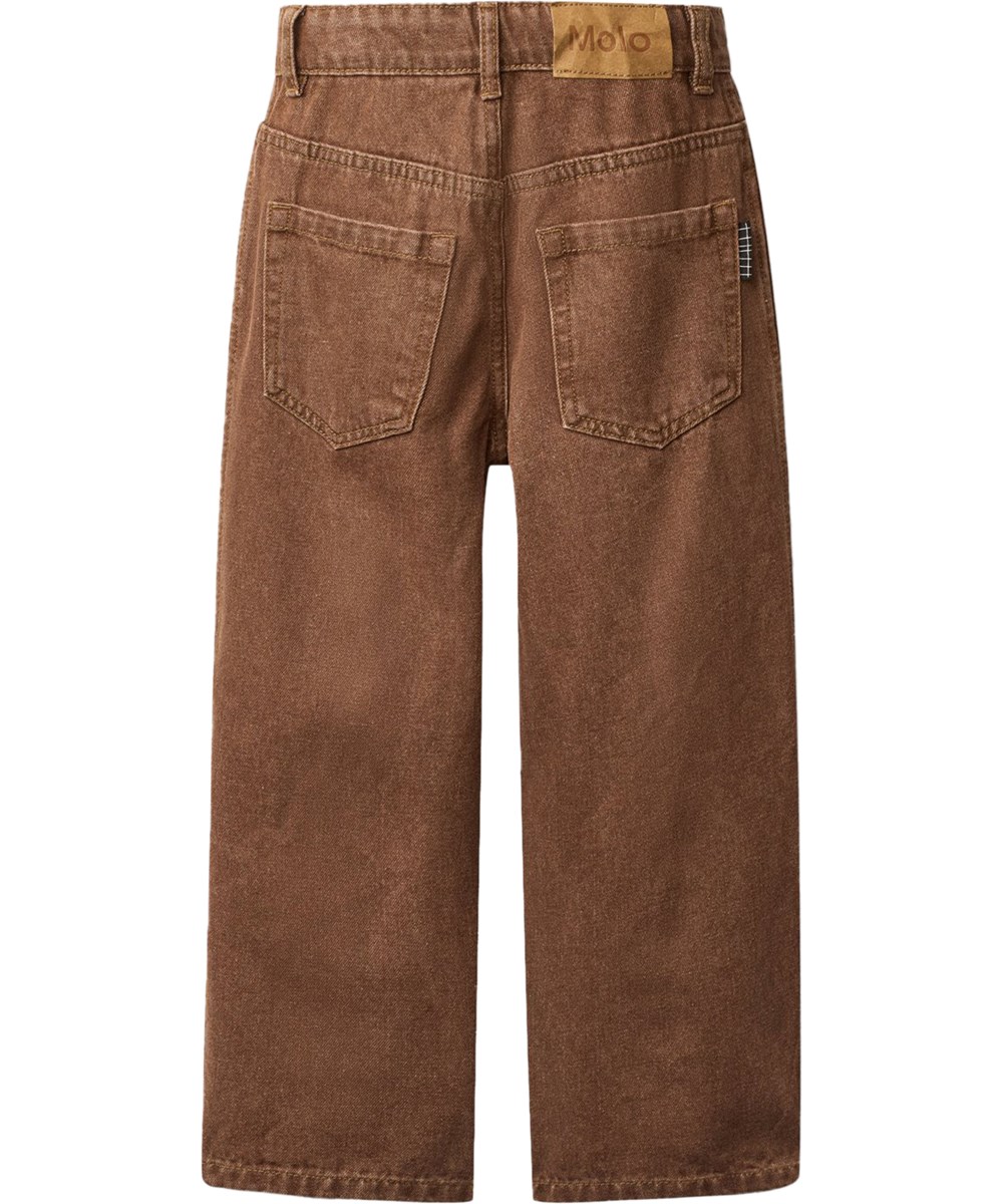 Aiden - Wooden Wash - Brune jeans i bomuld til børn 