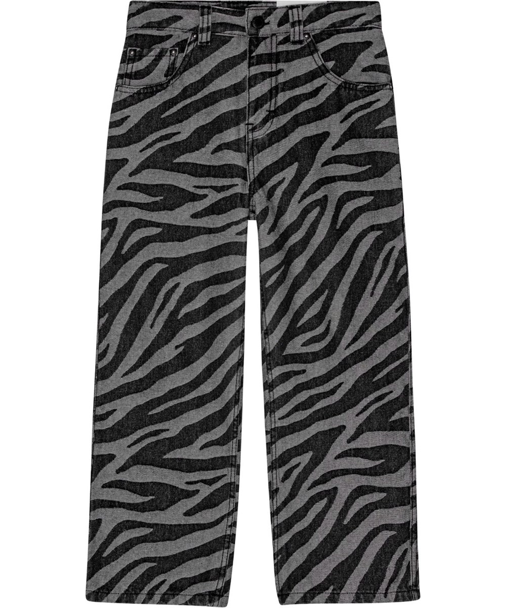 Aiden - Zebra Denim - Grå og sorte jeans med zebra striber