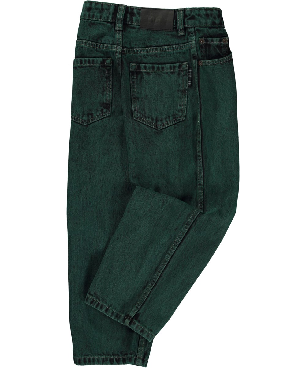 Aiden - Green Overdye - Grønne jeans i loose fit i bomuld