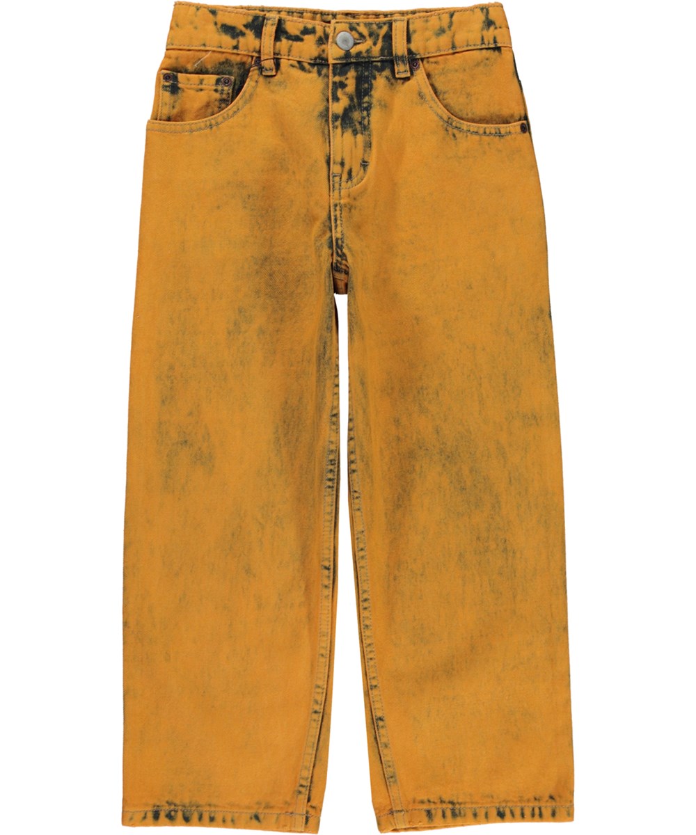 Aiden - Yellow Overdye - Orange jeans i loose fit i økologisk bomuld