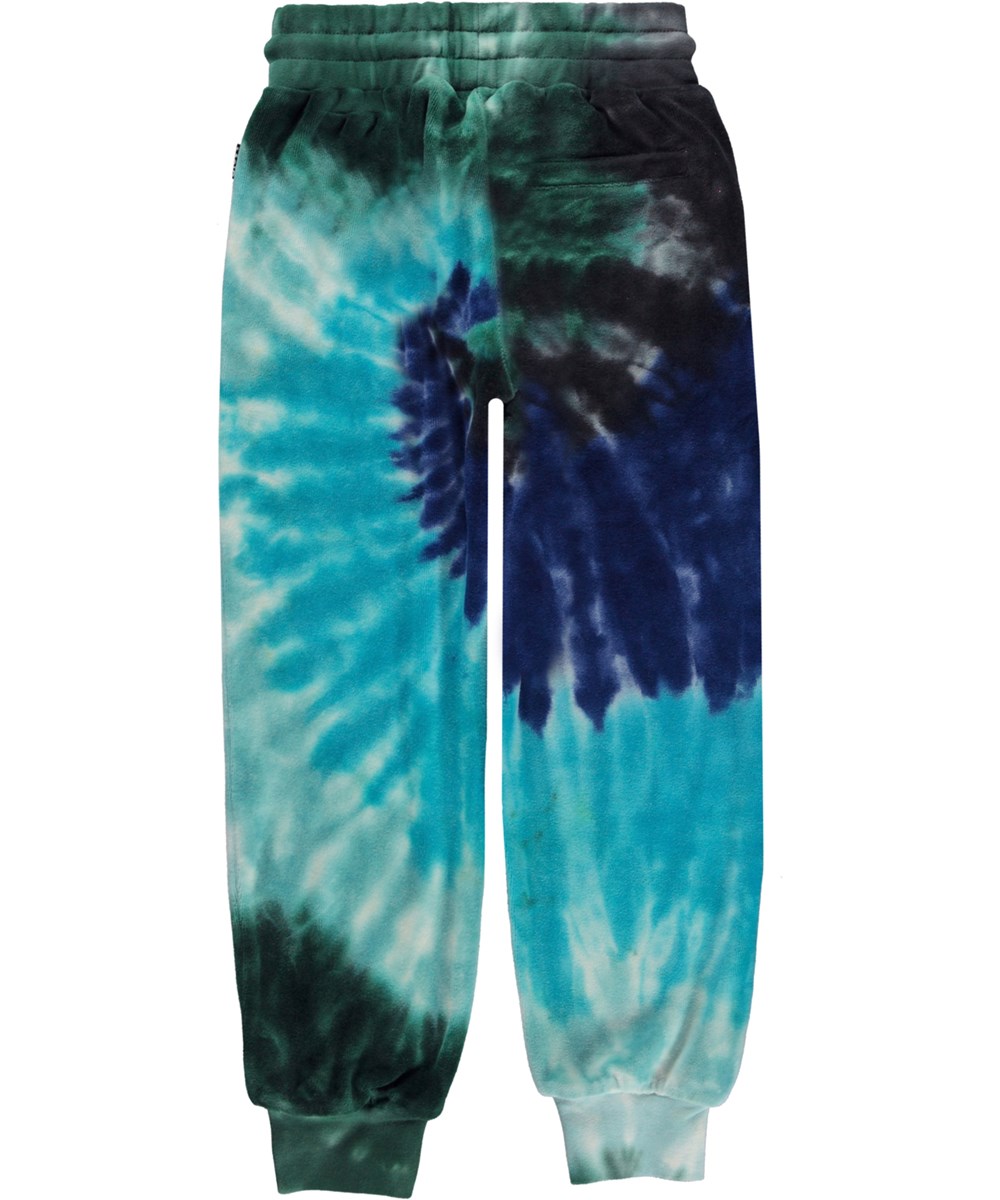 Alvar - Cool Swirl - Blå økologiske joggingbukser med tie-dye print