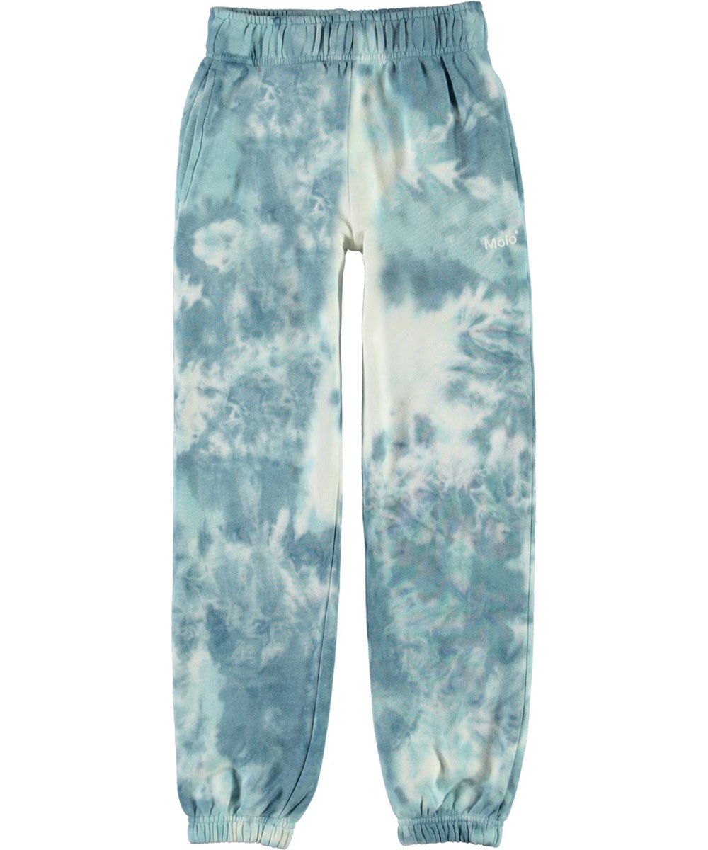 Am - Tie Dye - Sweatpants med lyseblåt og hvidt tie-dye print
