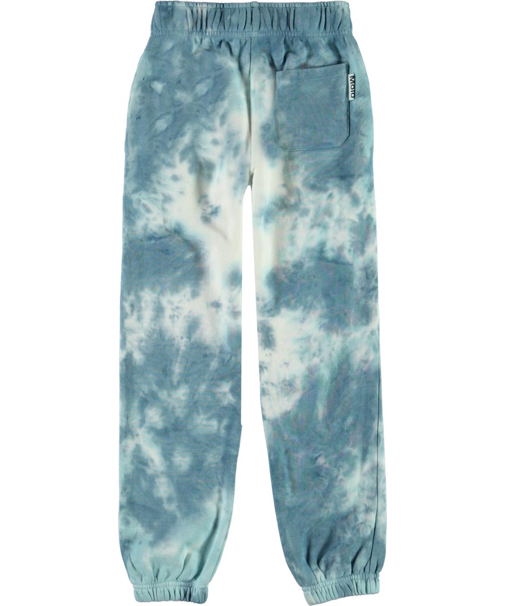 Am - Tie Dye - Sweatpants med lyseblåt og hvidt tie-dye print