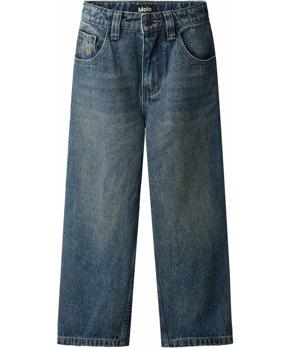 Aska - Blue Tint - Blå oversize jeans til børn.