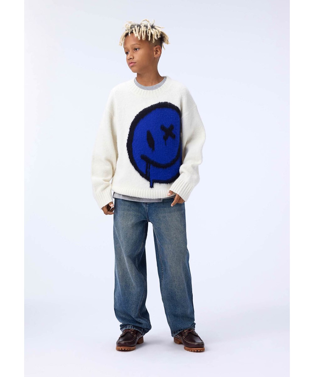 Aska - Blue Tint - Blå oversize jeans til børn.